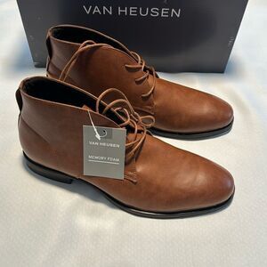 Chukka Boots Mens 9.5 Brown Memory Foam Van Heusen